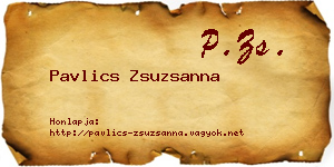 Pavlics Zsuzsanna névjegykártya
