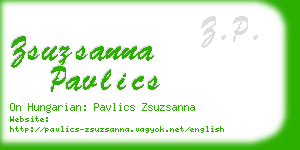 zsuzsanna pavlics business card